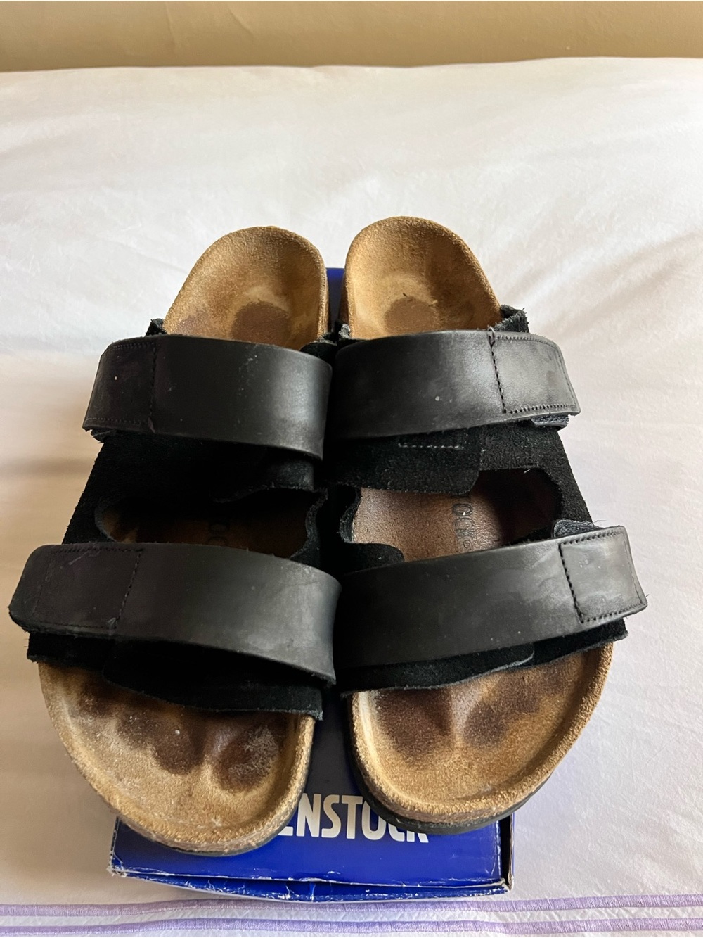 Birkenstock Black Two-Strap Velcro Men’s Slip-On Sandals